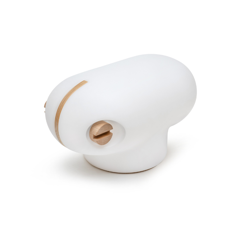 Happy lamp with wood pieces