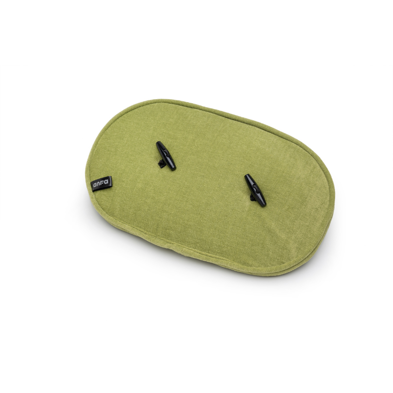 Green backrest cushion on the back