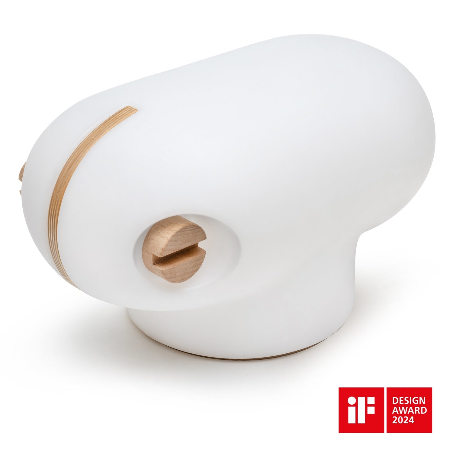 Happy lamp with logos of the awards