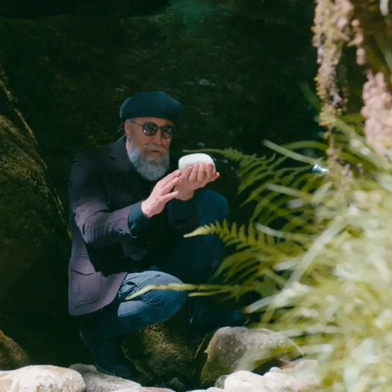 man admiring nature