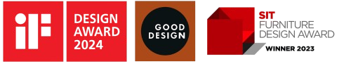 Loghi premi if design award, good design award e sit furniture design award